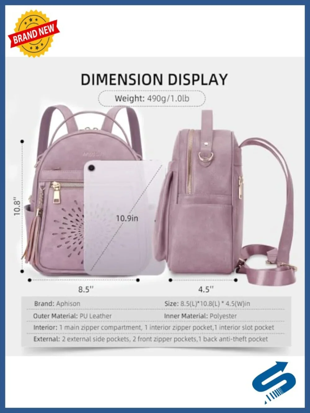 Women Mini Backpack Purse PU Leather Waterproof Convertible Travel Daypack